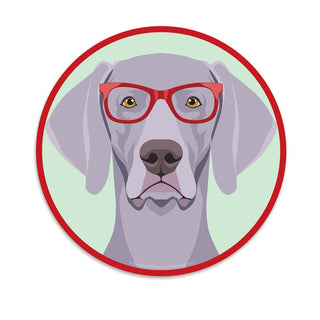 Weimaraner Dog Wearing Hipster Glasses Die Cut Vinyl Sticker