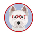 West Highland Terrier Dog Wearing Hipster Glasses Die Cut Vinyl Sticker