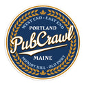 Portland Maine Pub Crawl Blue Moon Style Mini Sticker