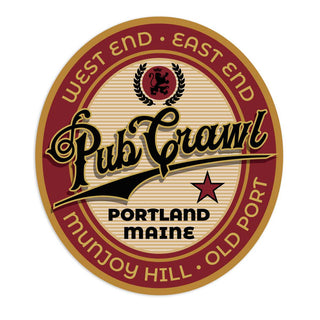 Portland Maine Pub Crawl Yuengling Label Style Mini Sticker