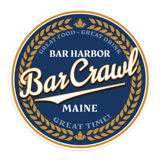 Maine Bar Crawl Wheat Beer Label Style Mini Sticker