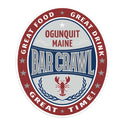Maine Bar Crawl Oval Lager Beer Label Style Mini Sticker