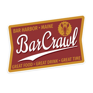Maine Bar Crawl High Life Beer Label Style Mini Sticker