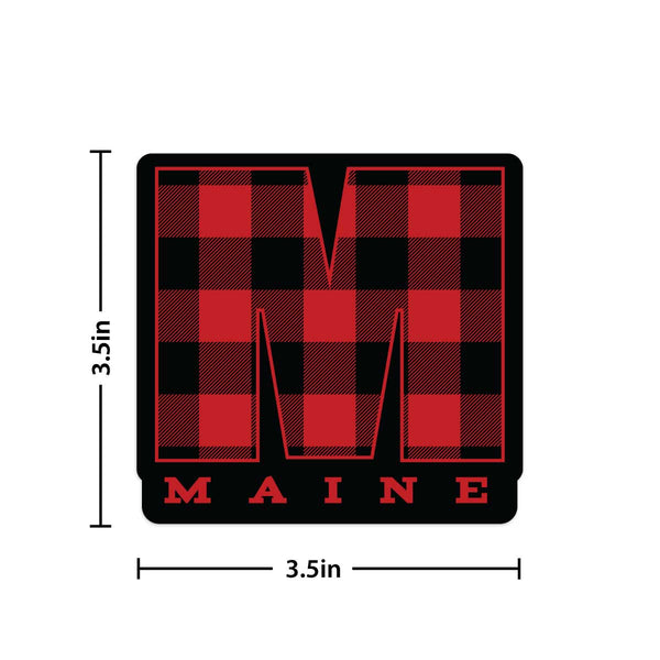 Maine M Plaid State Pride Vinyl Sticker