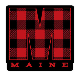 Maine M Plaid State Pride Vinyl Sticker