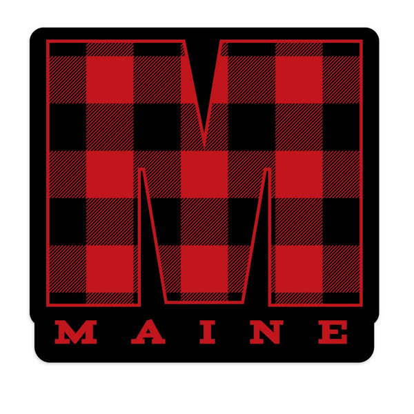 Maine M Plaid State Pride Vinyl Sticker