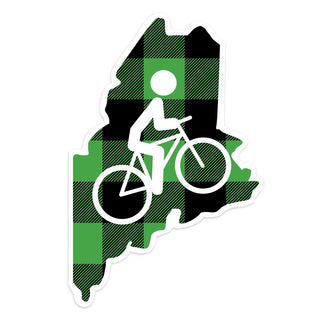 Maine Biking Plaid State Pride Vinyl Sticker