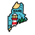 Maine Lighthouse State Pride Die Cut Vinyl Sticker