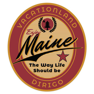 Enjoy Maine Dirigo State Motto Beer Label Vinyl Sticker