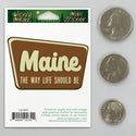 Maine Googie Style State Pride Mini Vinyl Sticker