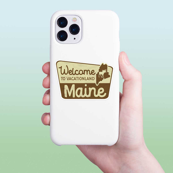 Maine Welcome to Vacationland State Pride Mini Vinyl Sticker