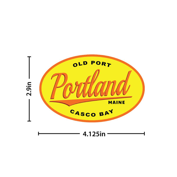 Maine Portland Old Port Casco Bay Oval Die Cut Sticker
