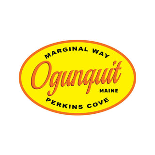 Maine Ogunquit Marginal Way Perkins Cove Oval Die Cut Sticker