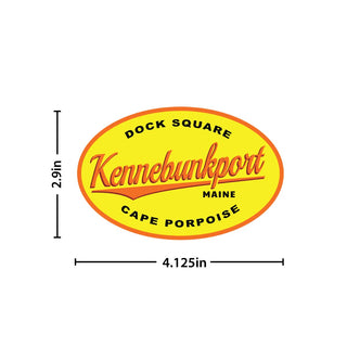 Maine Kennebunkport Dock Square Cape Porpoise Oval Die Cut Sticker