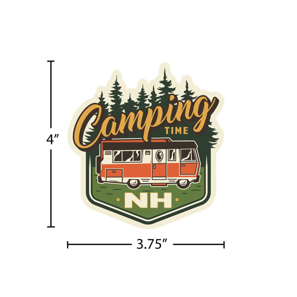 New Hampshire Camping Time State Pride Vinyl Sticker