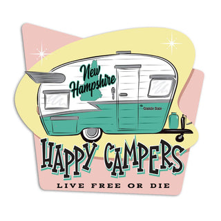 New Hampshire Happy Campers State Pride Vinyl Sticker