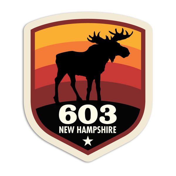 New Hampshire 603 Moose State Pride Vinyl Sticker