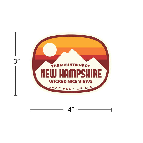 New Hampshire Mountains Wicked Views State Pride Vinyl Sticker
