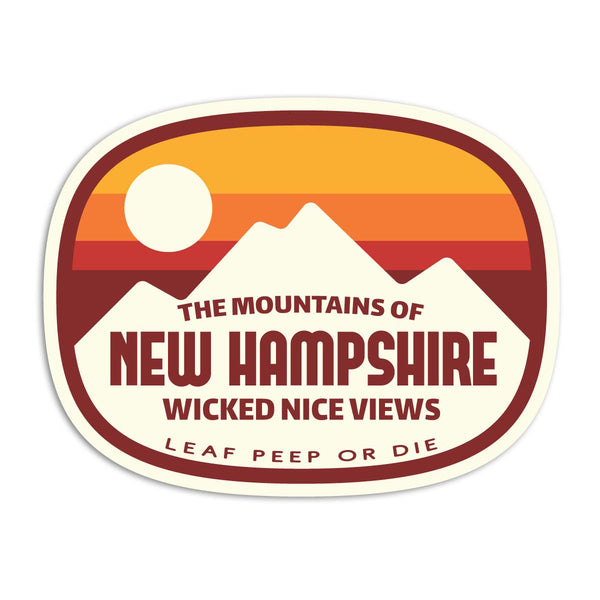New Hampshire Mountains Wicked Views State Pride Vinyl Sticker