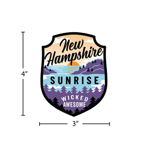 New Hampshire Sunrise State Pride Vinyl Sticker