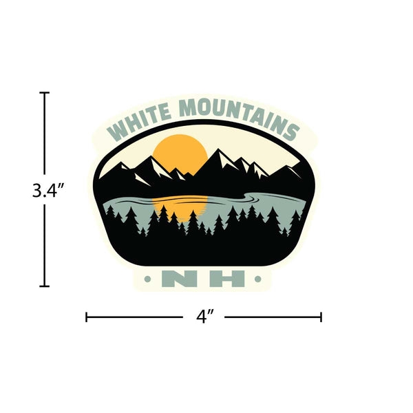 New Hampshire White Mountains Lake State Pride Vinyl Sticker