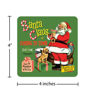 Santa Claus Coming To Town Christmas Die Cut Sticker