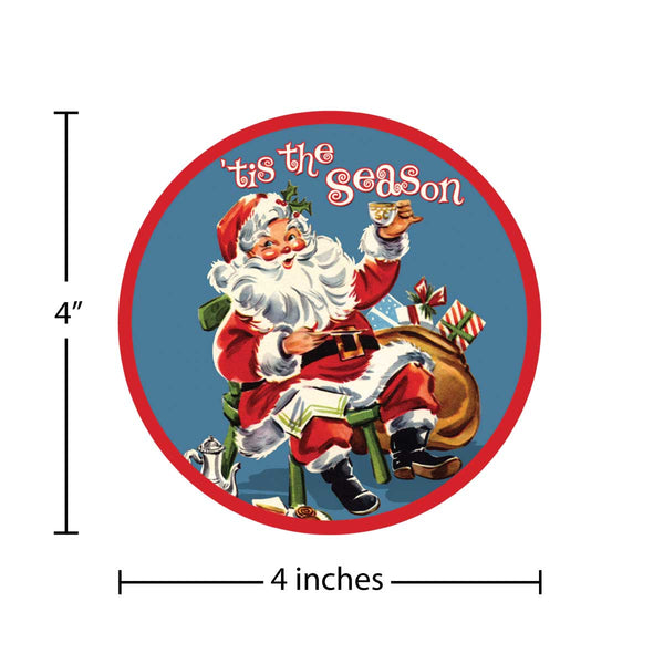 Santa Tis The Season Christmas Die Cut Sticker
