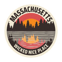 Massachusetts Wicked Nice Place Die Cut Vinyl Sticker