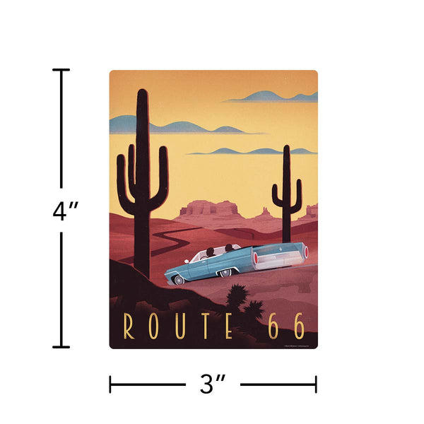 Route 66 Convertible Car Vinyl Sticker