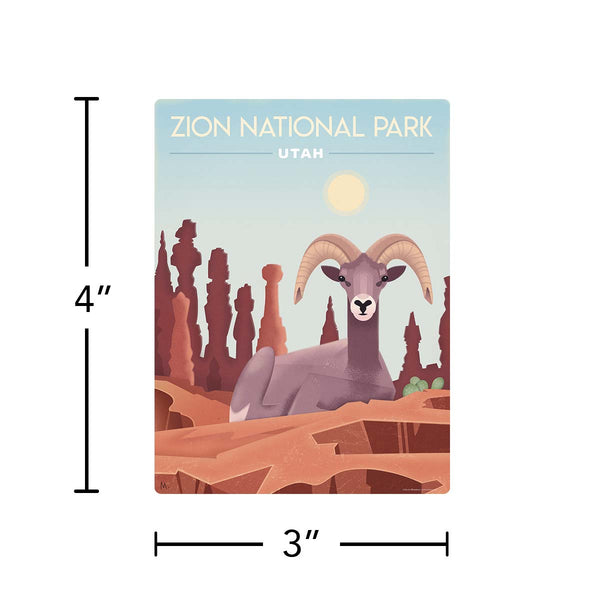Zion National Park Utah Bighorn Sheep Vinyl Sticker