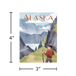 Alaska Mountains State Travel Vinyl Sticker