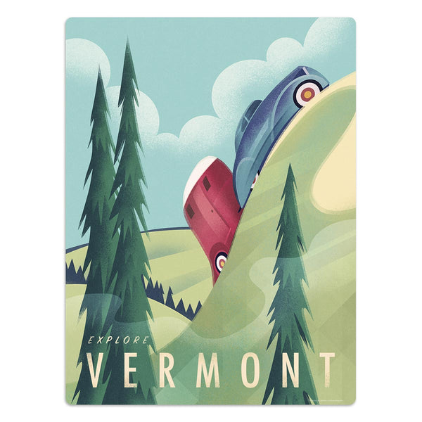 Vermont Camping State Travel Mini Vinyl Sticker