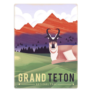 Grand Teton National Park Wyoming Bighorn Sheep Mini Vinyl Sticker