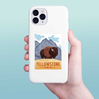 Yellowstone National Park Wyoming Buffalo Mini Vinyl Sticker