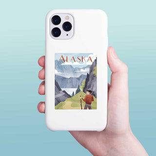 Alaska Mountains State Travel Mini Vinyl Sticker