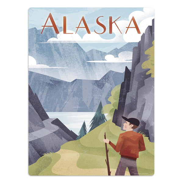 Alaska Mountains State Travel Mini Vinyl Sticker