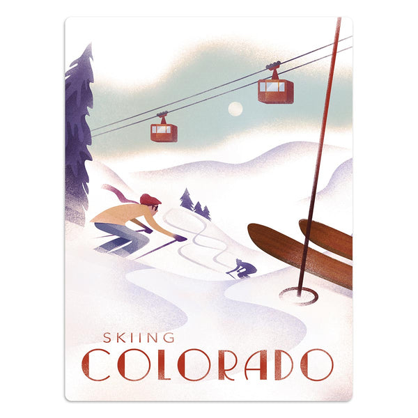 Colorado Skiing State Travel Mini Vinyl Sticker