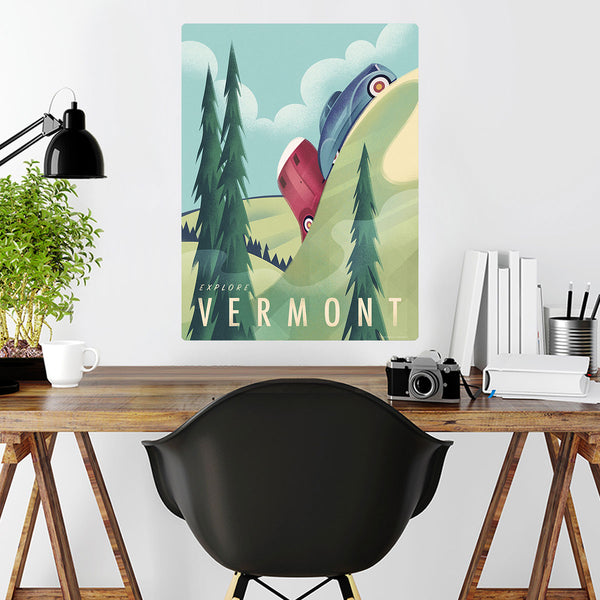 Vermont Camping State Travel Decal