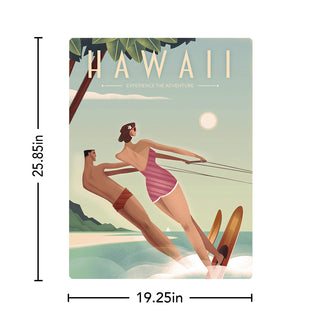 Hawaii Water Skiing State Travel Decal