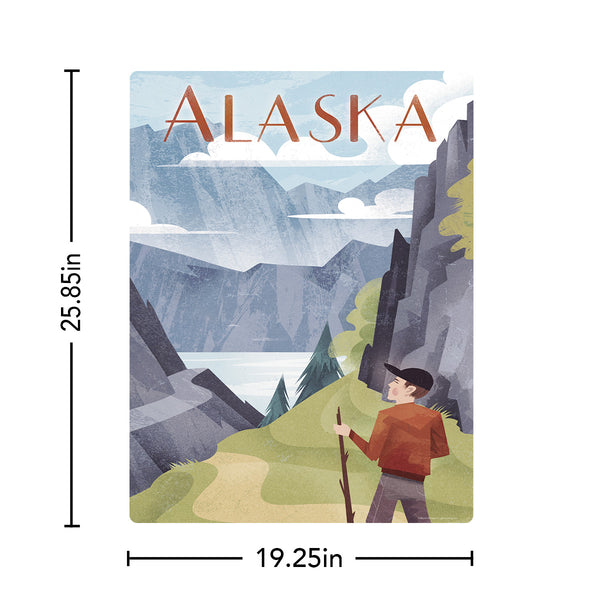 Alaska Mountains State Travel Decal