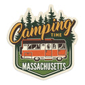 Massachusetts Camping Time Die Cut Vinyl Sticker
