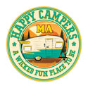 Massachusetts Happy Campers Wicked Fun Place Die Cut Vinyl Sticker