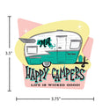 Massachusetts Happy Campers Life Is Wicked Good Die Cut Vinyl Sticker
