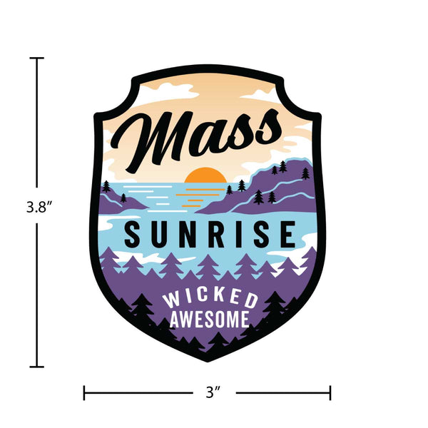 Massachusetts Sunrise Wicked Awesome Die Cut Vinyl Sticker