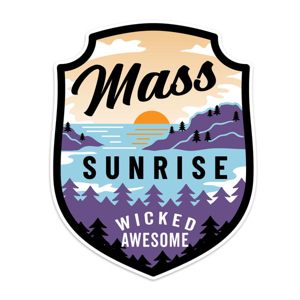 Massachusetts Sunrise Wicked Awesome Die Cut Vinyl Sticker