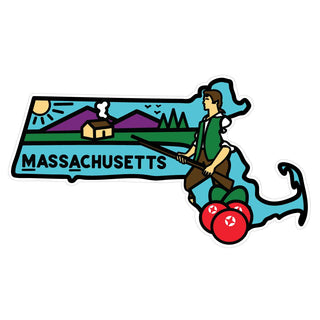 Massachusetts Minuteman State Pride Die Cut Vinyl Sticker