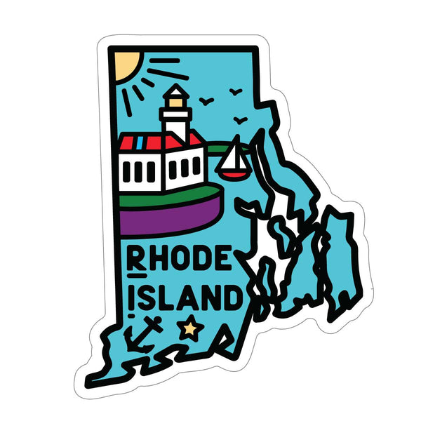 Rhode Island State Pride Die Cut Vinyl Sticker