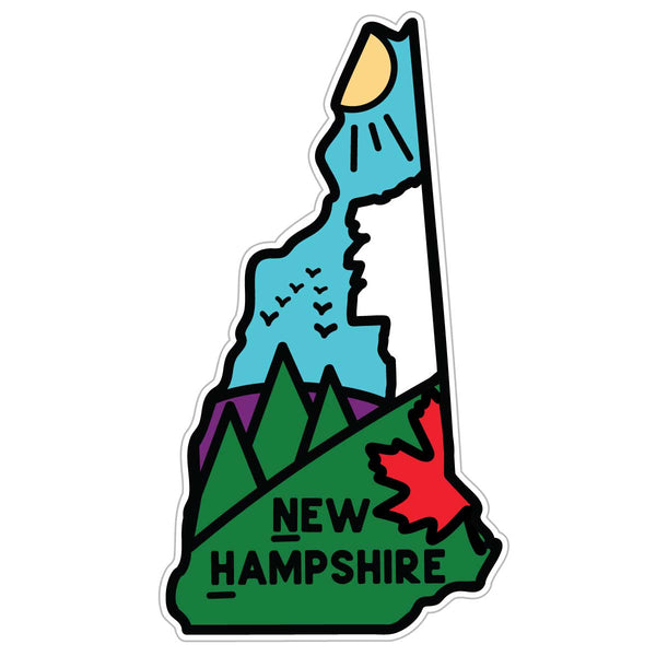 New Hampshire Old Man of the Mountain State Pride Mini Vinyl Sticker