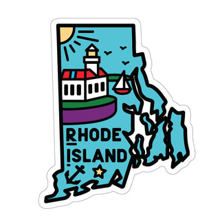 Rhode Island State Pride Mini Vinyl Sticker