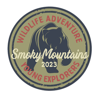 Kids Camp Young Explorers Bear National Parks Die Cut Vinyl Sticker